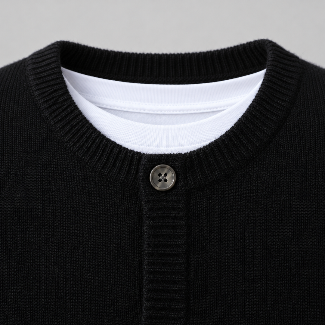 Lorenzo Wool Mock-Neck Cardigan