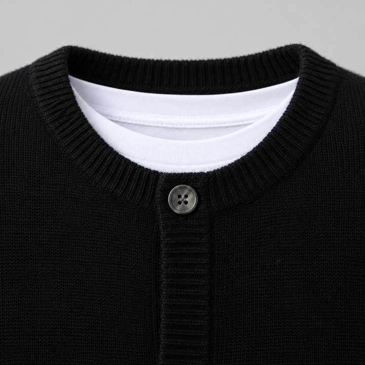 Lorenzo Wool Mock-Neck Cardigan