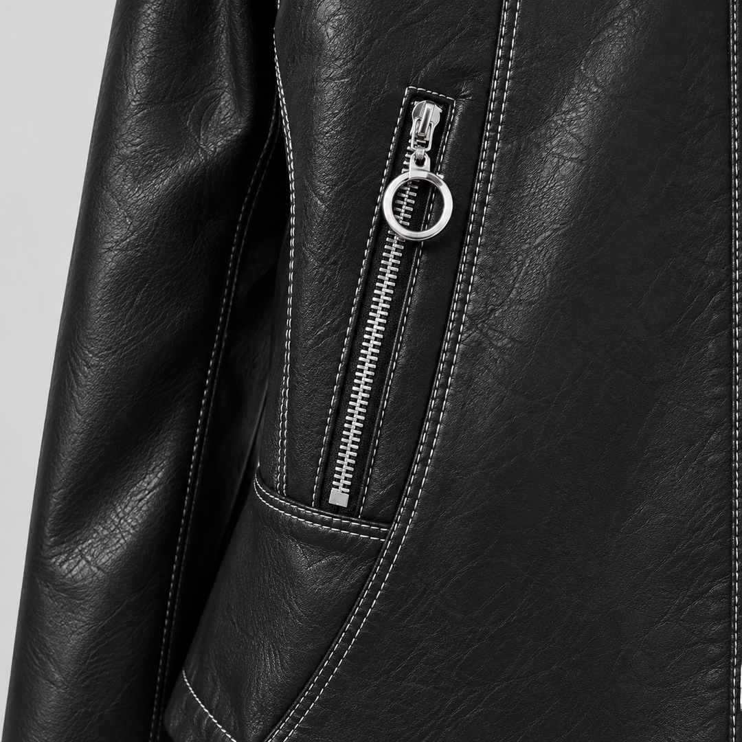 Milana Genuine Leather Hooded Jacket