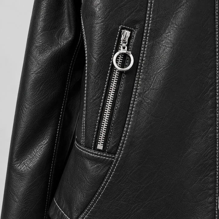 Milana Genuine Leather Hooded Jacket