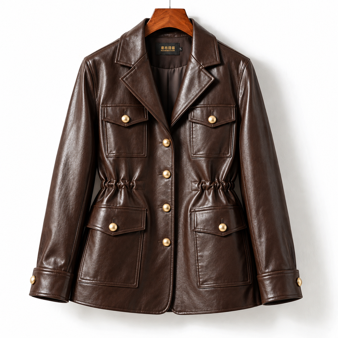 Lucia Sheepskin Leather Safari Jacket