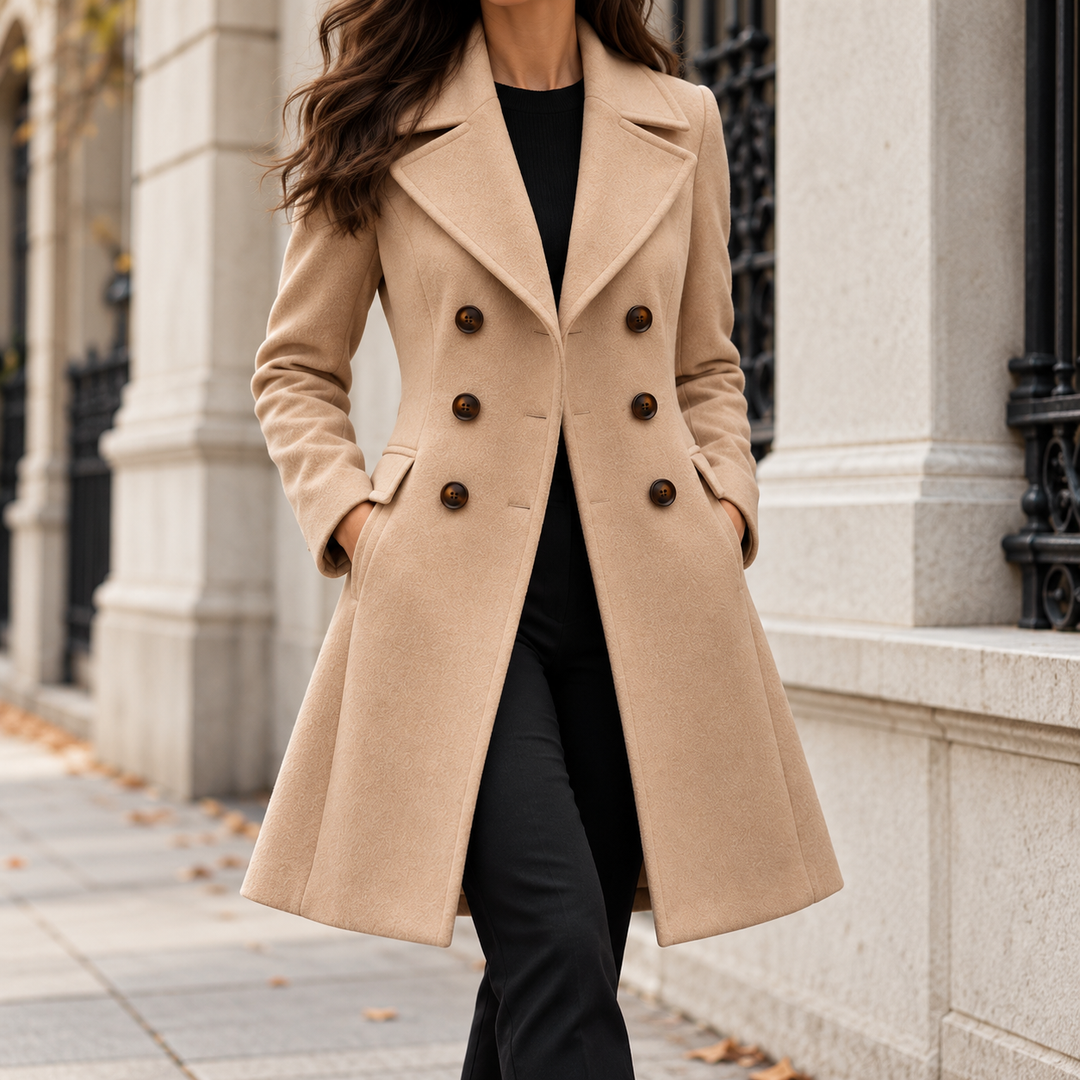 Francesca Wool Button-Up Coat