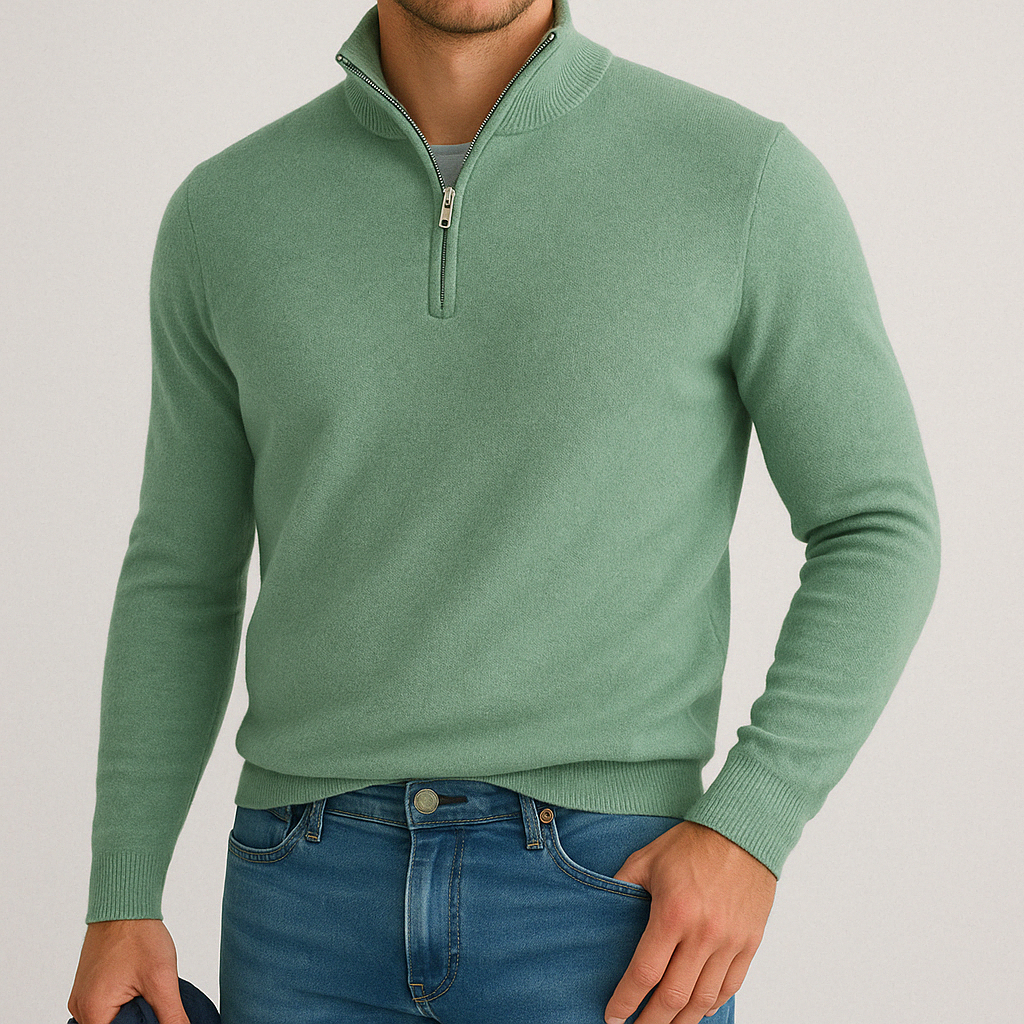 Quarter-Zip Sweater – Men's Cashmere Blend | Savoni