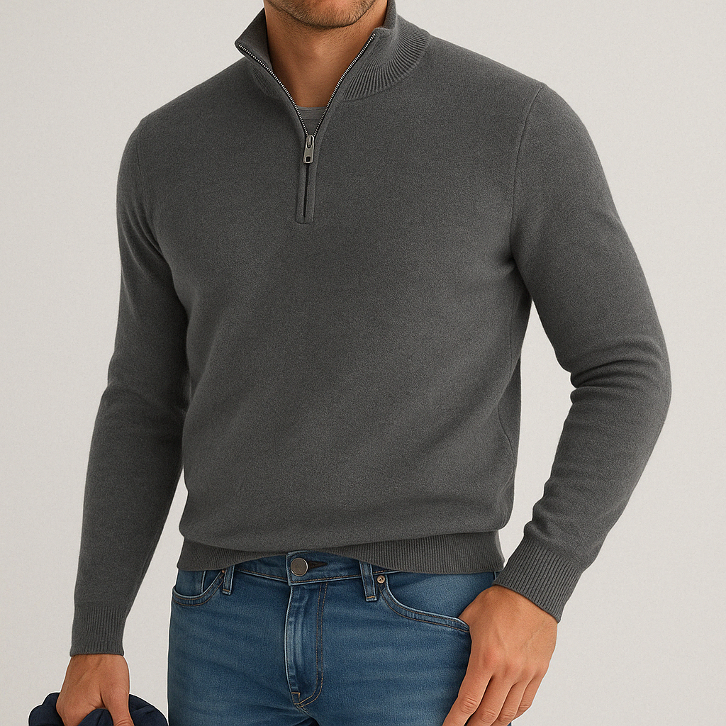 Quarter-Zip Sweater – Men's Cashmere Blend | Savoni