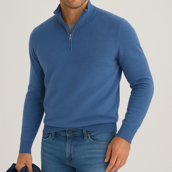 Quarter-Zip Sweater – Men's Cashmere Blend | Savoni