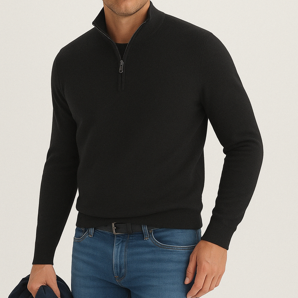Quarter-Zip Sweater – Men's Cashmere Blend | Savoni