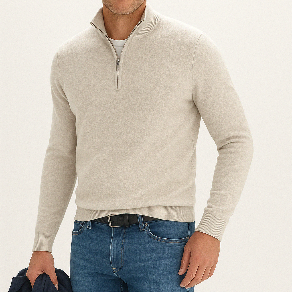 Quarter-Zip Sweater – Men's Cashmere Blend | Savoni
