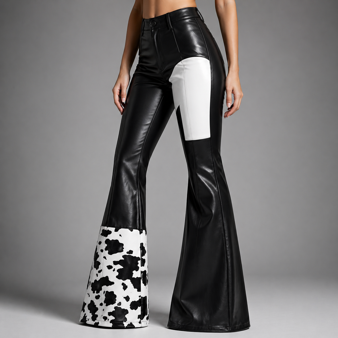 High-Waisted Leather Flare Pants – Women's | Avelin