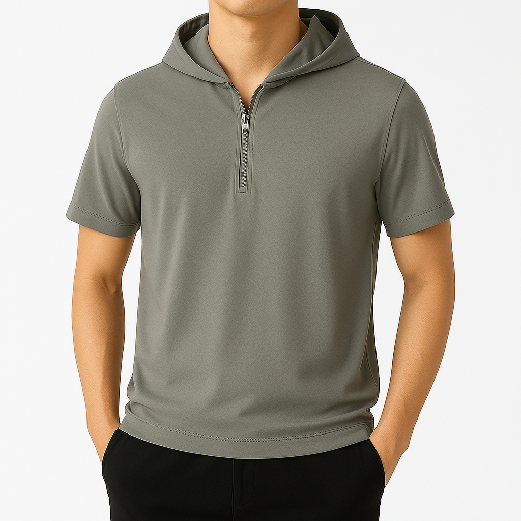 Half-Zip Hooded Shirt – Relaxed Fit for Men | Arden