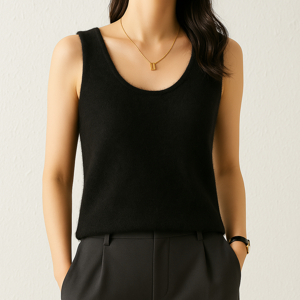 Cashmere Knit Tank Top – Women's Sleeveless Shirt | Savina