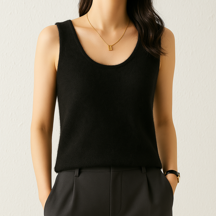 Cashmere Knit Tank Top – Women's Sleeveless Shirt | Savina