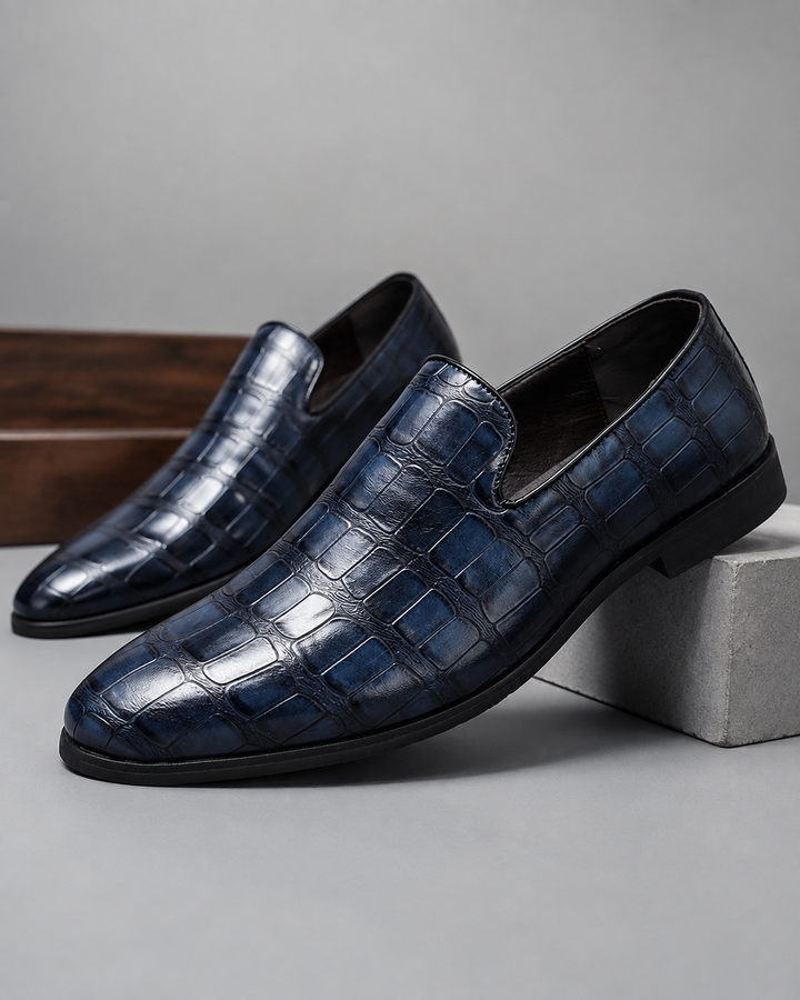 Ravello Croc-Embossed Leather Loafers