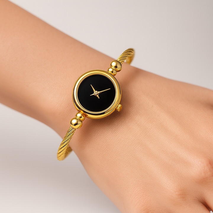 Savona Quartz Watch Bangle in Non-Tarnish Metal Open Bangle Design