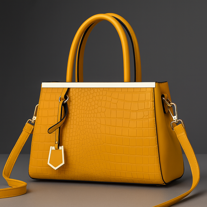 Women's Croc-Embossed Leather Structured Handbag | Savona