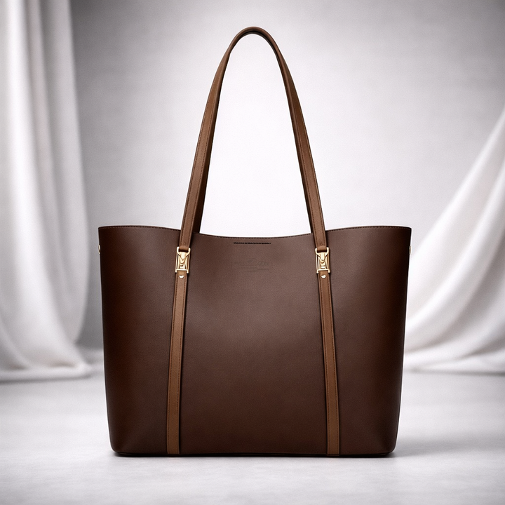 Women's Leather Handbag with Gold Hardware | Savona