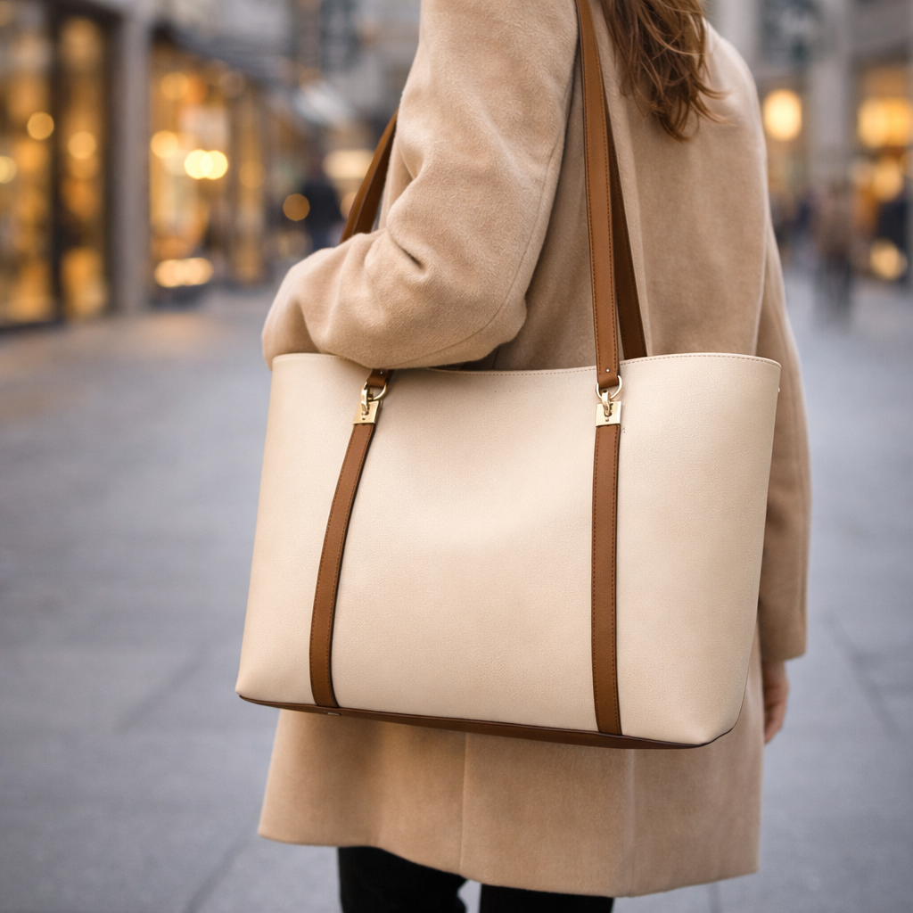 Women's Leather Handbag with Gold Hardware | Savona