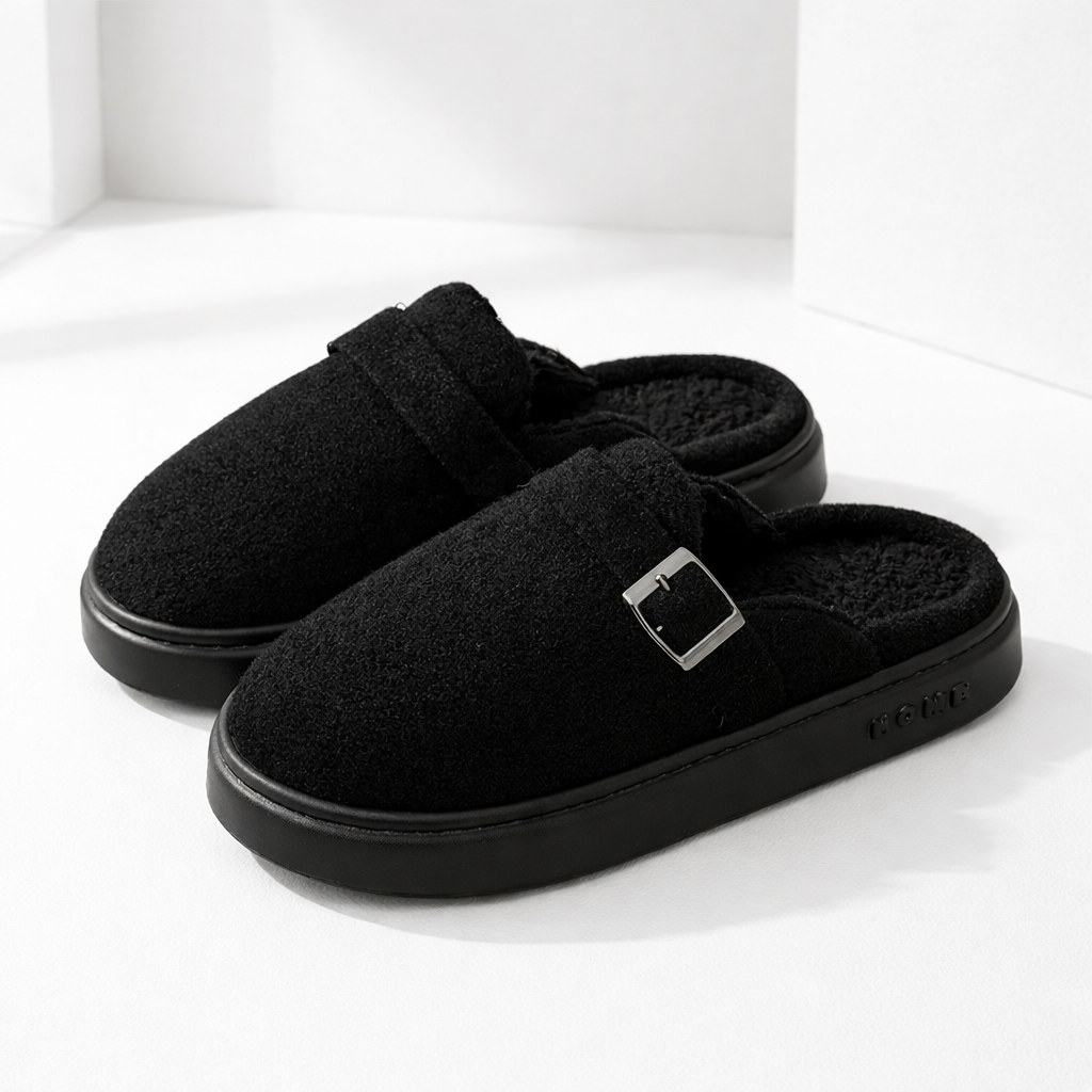 Women's Plush Cotton Mule Slippers | Savona