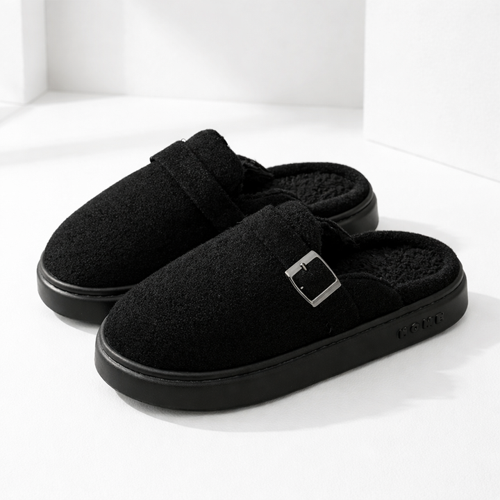 Women's Plush Cotton Mule Slippers | Savona