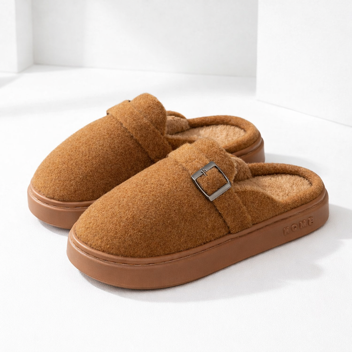 Women's Plush Cotton Mule Slippers | Savona