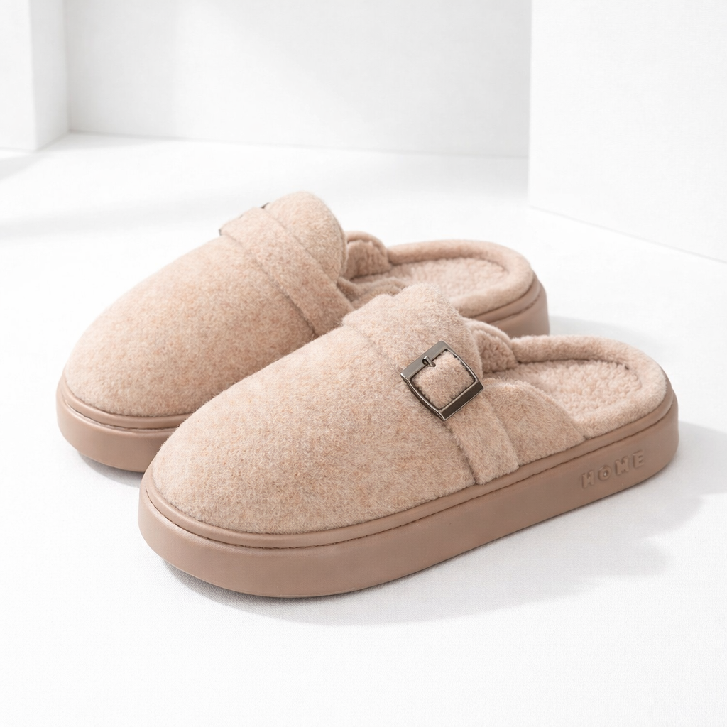 Women's Plush Cotton Mule Slippers | Savona