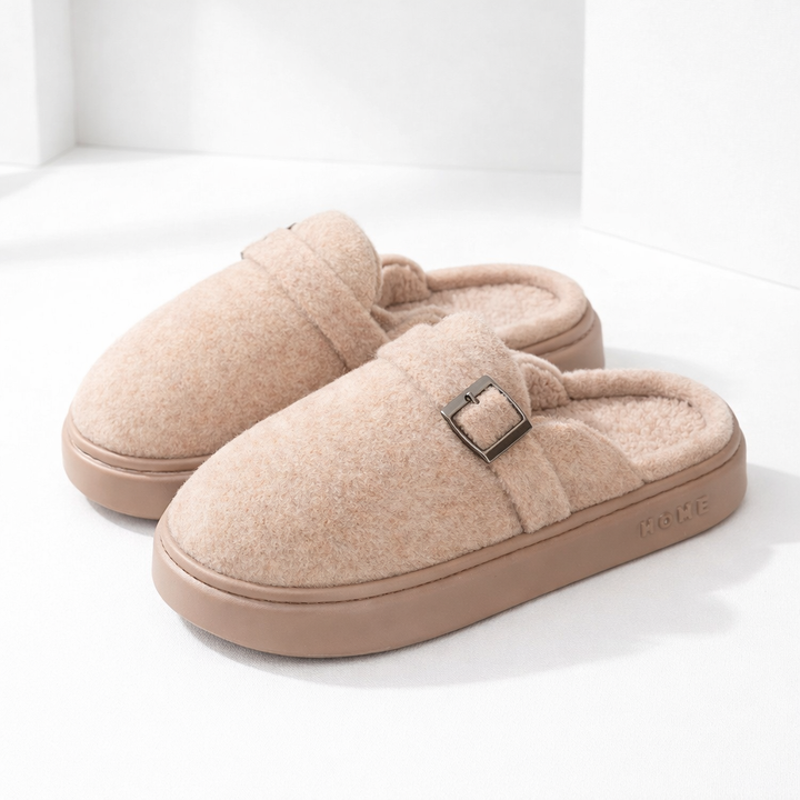 Women's Plush Cotton Mule Slippers | Savona
