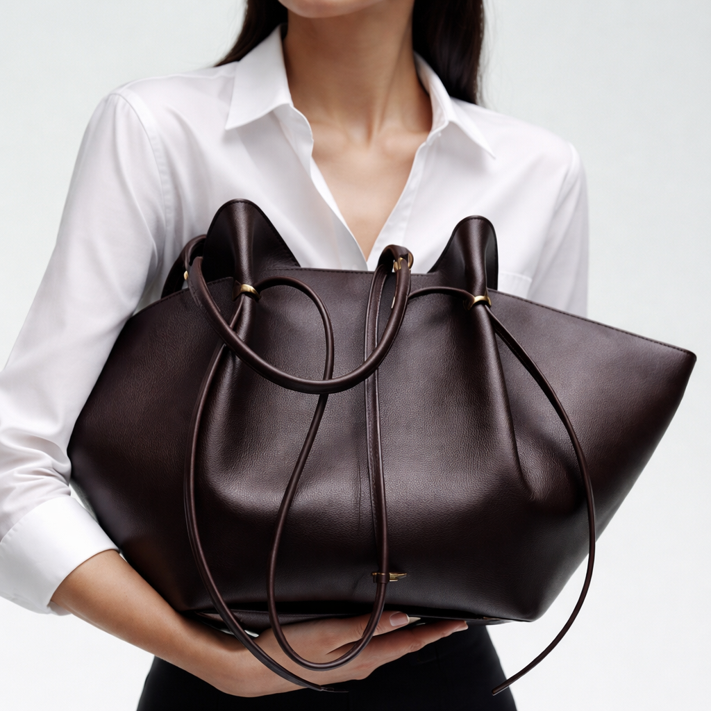 Women's Italian Leather Tote Bag with Metal Accents | Savona