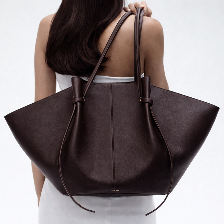 Women's Italian Leather Tote Bag with Metal Accents | Savona