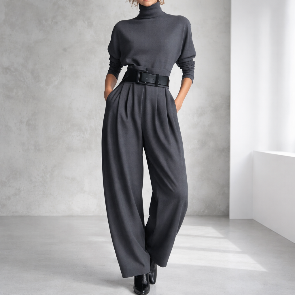 Women's Cotton 2-Piece Belted Set with Deep Pockets | Savona