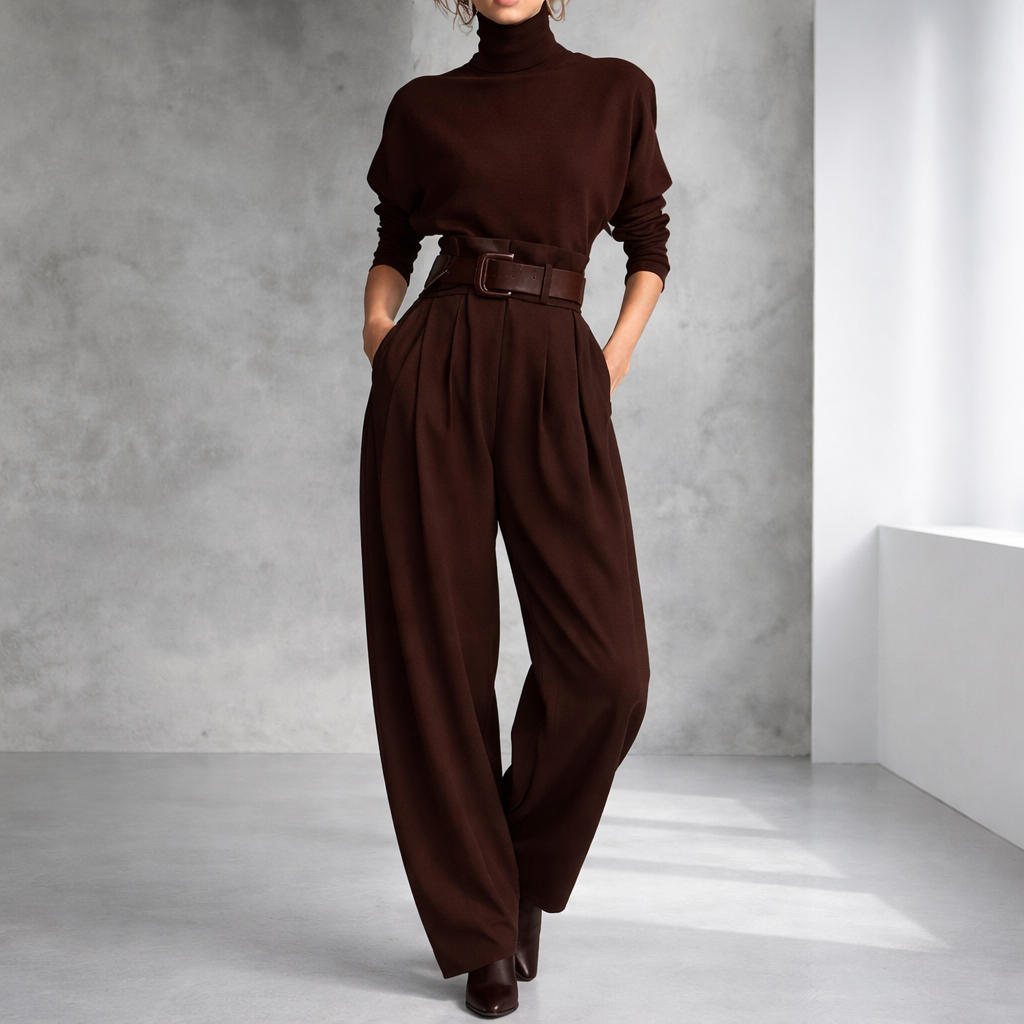 Women's Cotton 2-Piece Belted Set with Deep Pockets | Savona