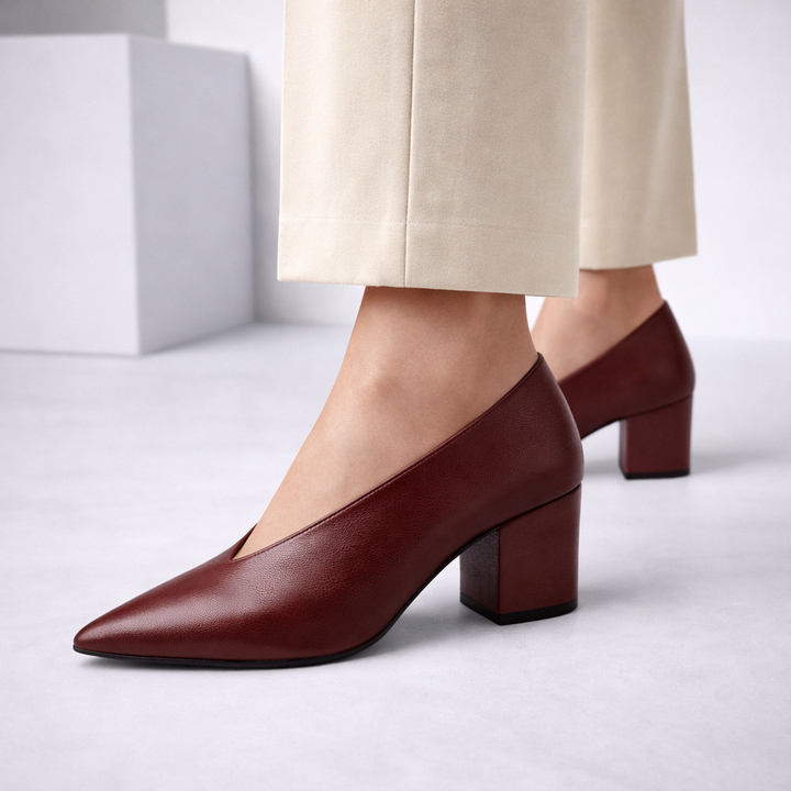 Savona Women's Italian Leather Block Heels