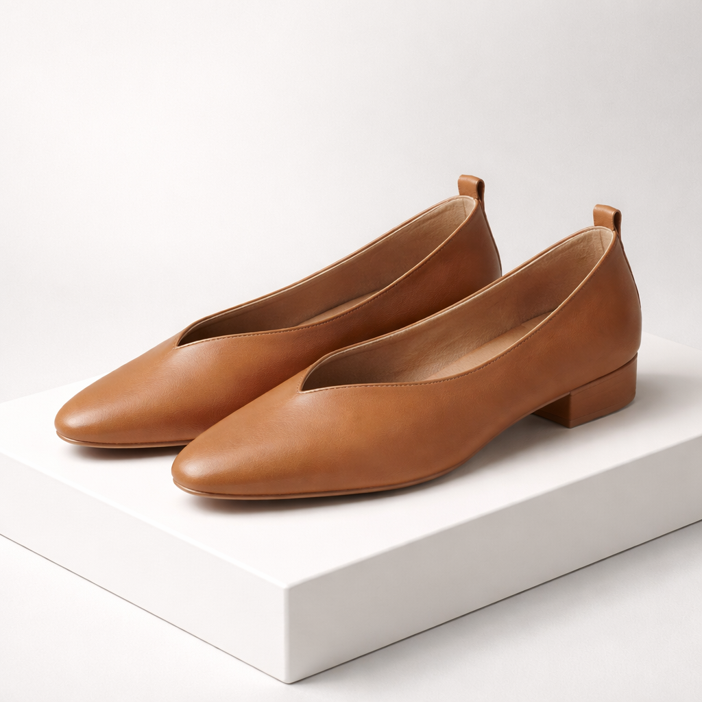 Savona Women's Italian Leather Low Block Heel Pumps