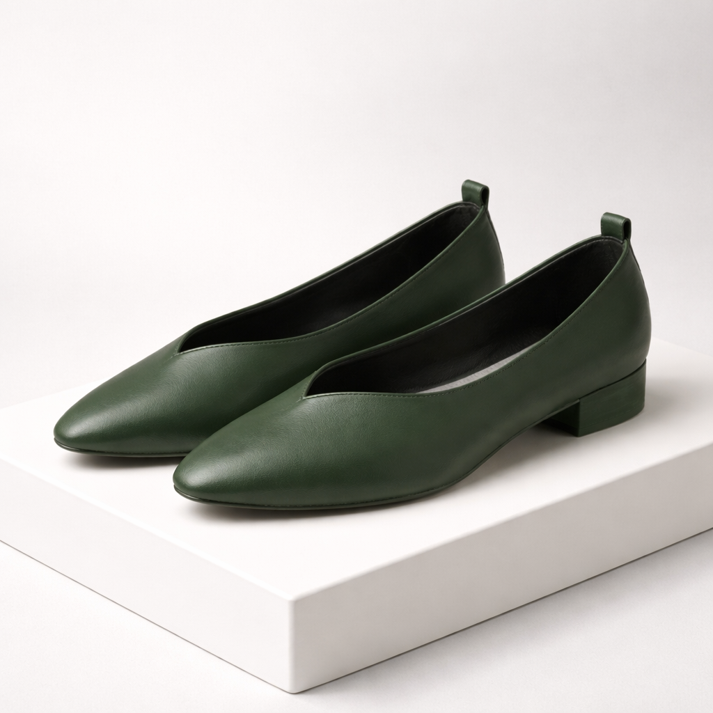 Savona Women's Italian Leather Low Block Heel Pumps