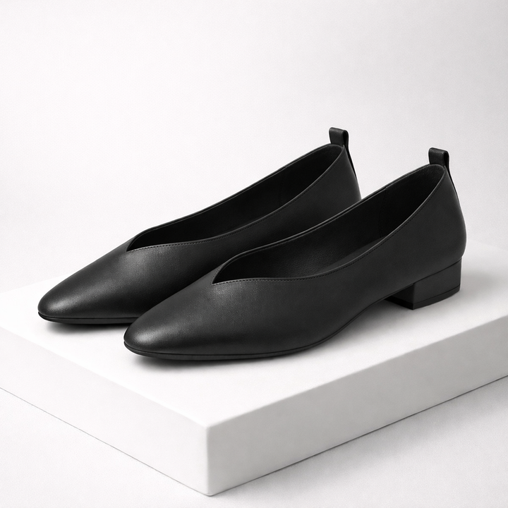 Savona Women's Italian Leather Low Block Heel Pumps