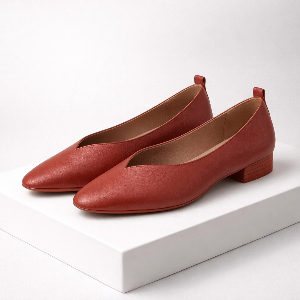 Savona Women's Italian Leather Low Block Heel Pumps