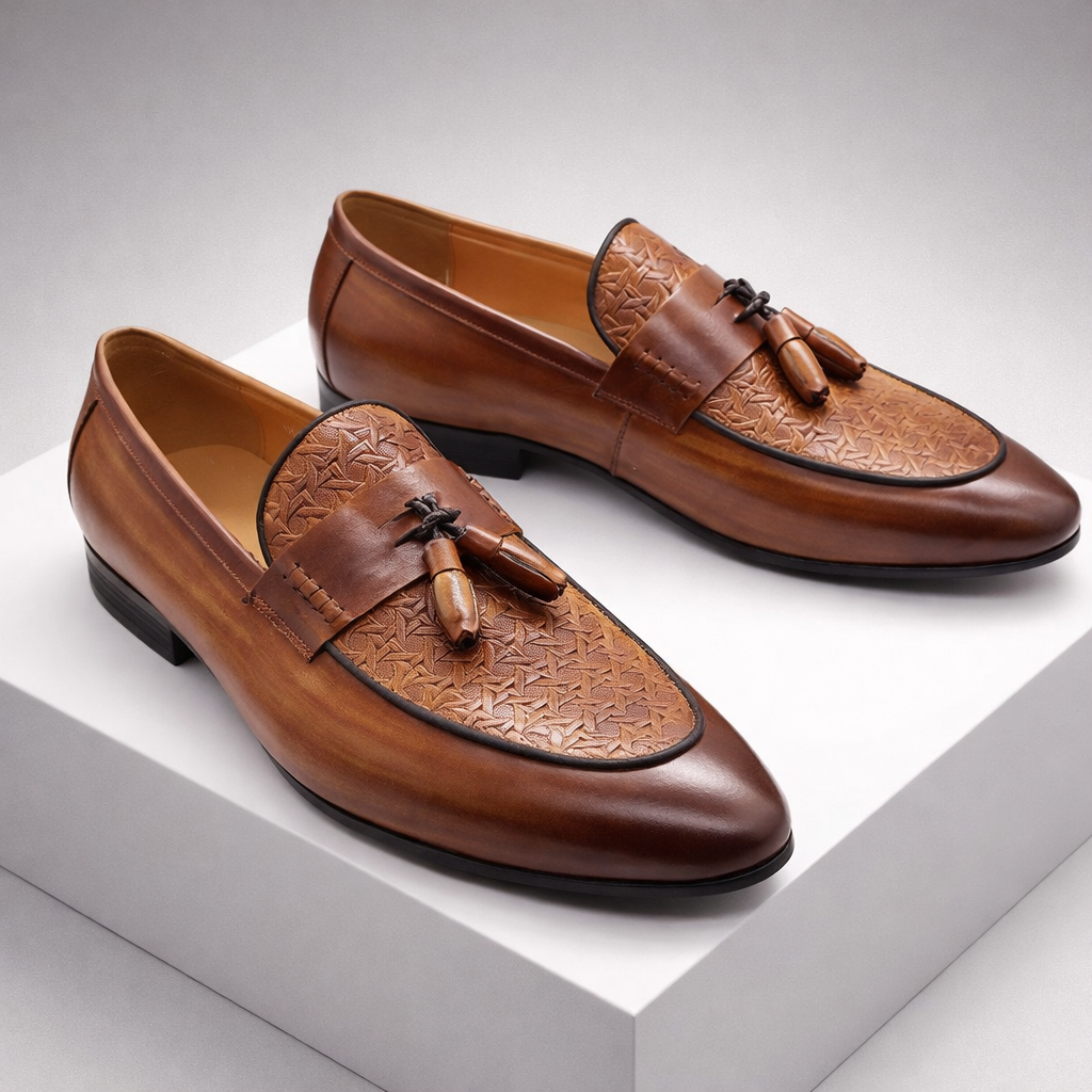 Santino Men's Genuine Leather Tassel Shoes