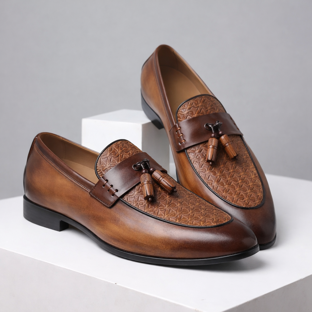 Santino Men's Genuine Leather Tassel Shoes