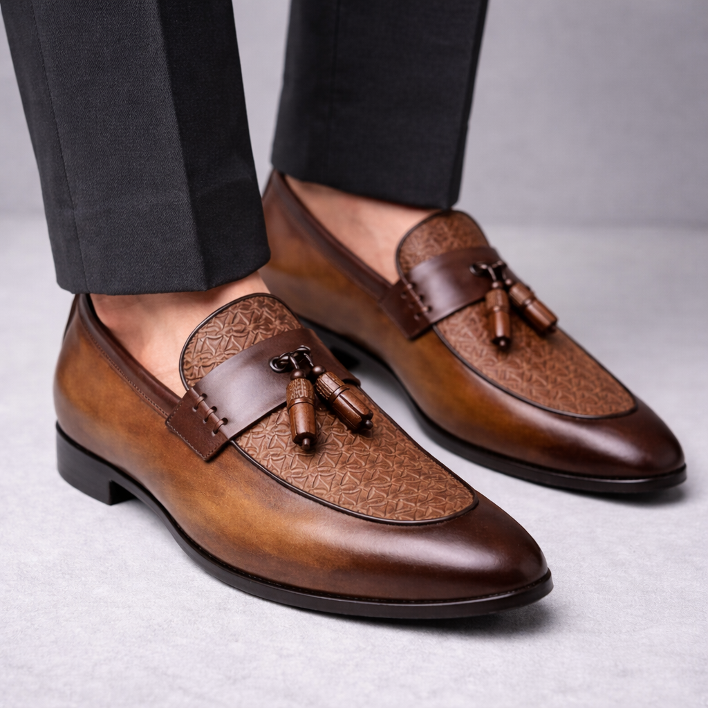 Santino Men's Genuine Leather Tassel Shoes