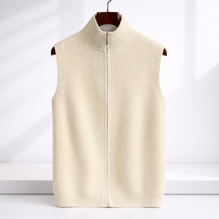 Savoni Men's Merino Wool Zip-Up Vest