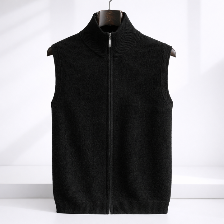 Savoni Men's Merino Wool Zip-Up Vest
