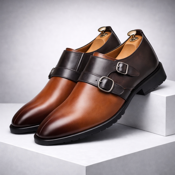 Men's Italian Leather Monk Strap Dress Shoes | Santino