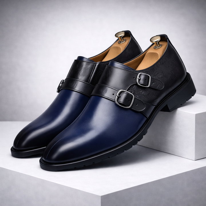 Men's Italian Leather Monk Strap Dress Shoes | Santino