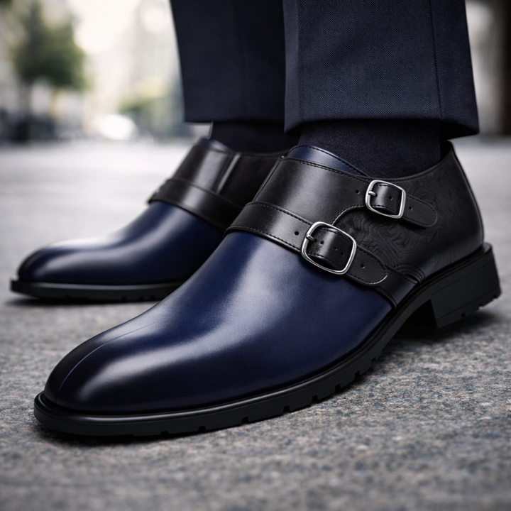 Men's Italian Leather Monk Strap Dress Shoes | Santino