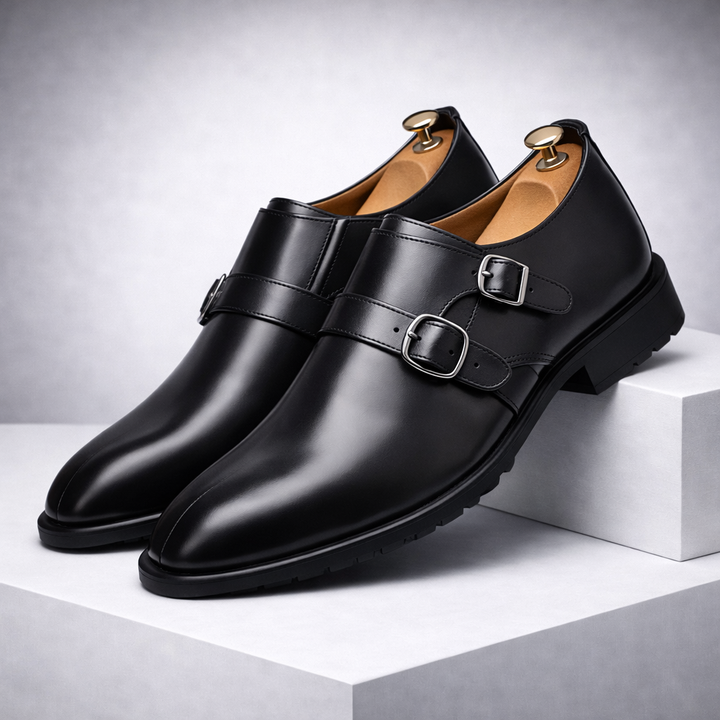 Men's Italian Leather Monk Strap Dress Shoes | Santino