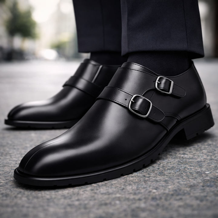 Men's Italian Leather Monk Strap Dress Shoes | Santino