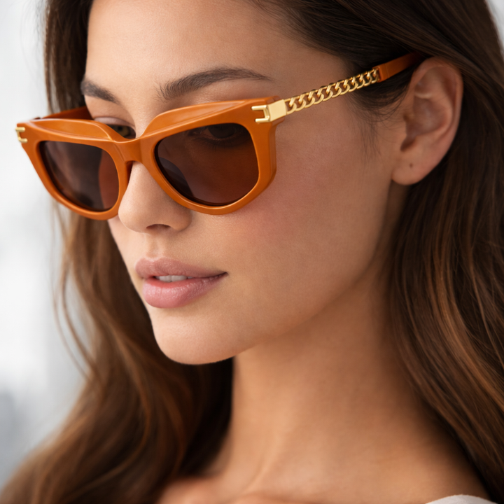 Women's Cat-Eye Sunglasses with Gold Chain Temples | Savona