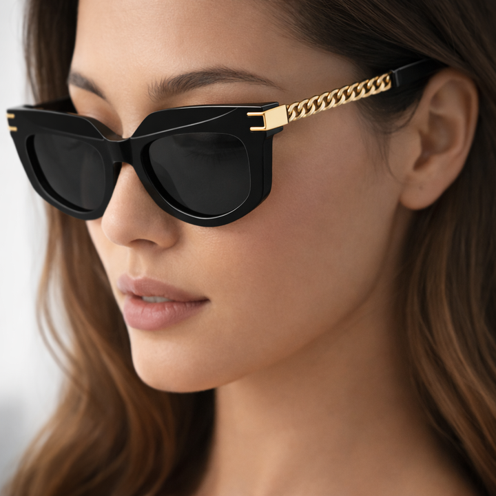 Women's Cat-Eye Sunglasses with Gold Chain Temples | Savona