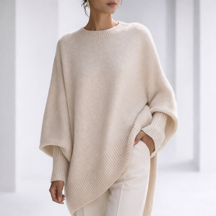 Women's Cashmere Relaxed Sweater with Ribbed Cuffs | Savona