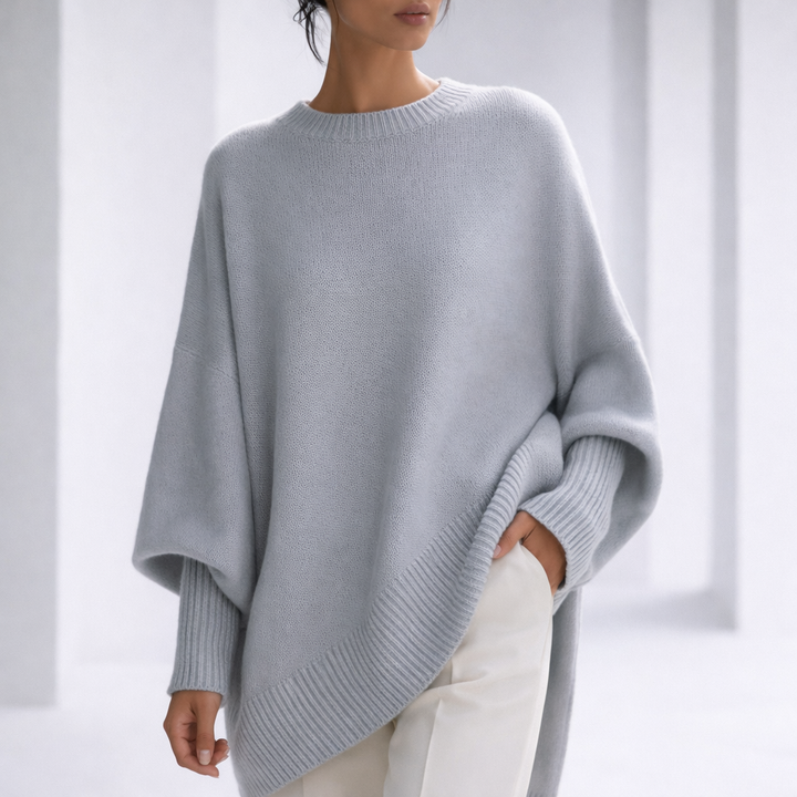 Women's Cashmere Relaxed Sweater with Ribbed Cuffs | Savona