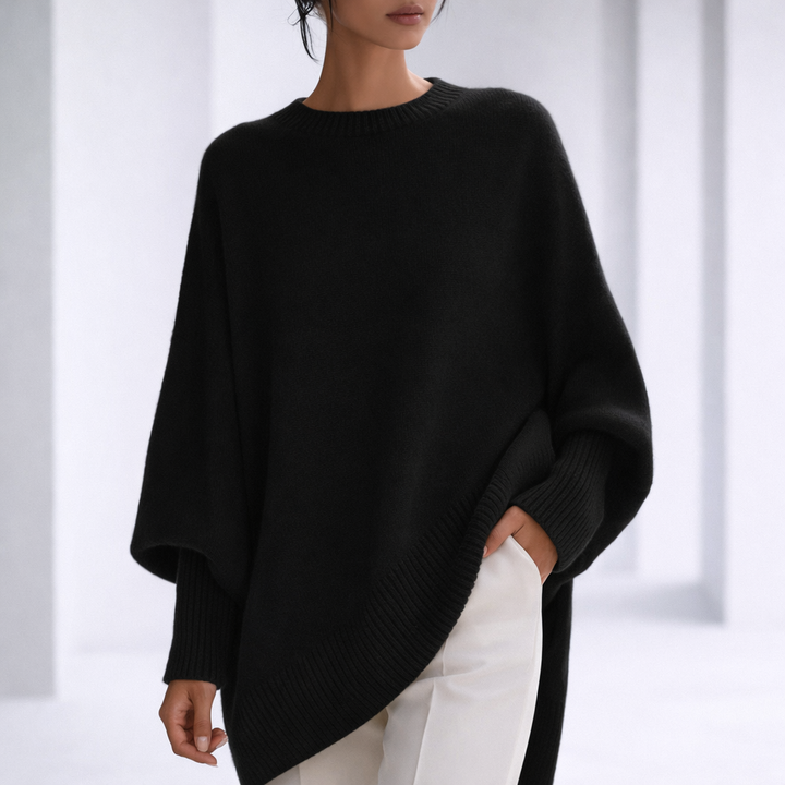 Women's Cashmere Relaxed Sweater with Ribbed Cuffs | Savona