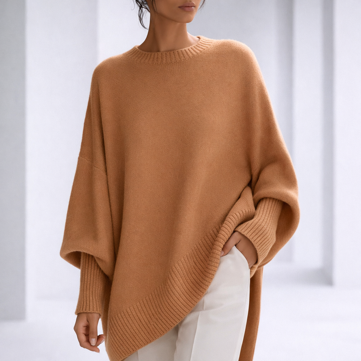 Women's Cashmere Relaxed Sweater with Ribbed Cuffs | Savona